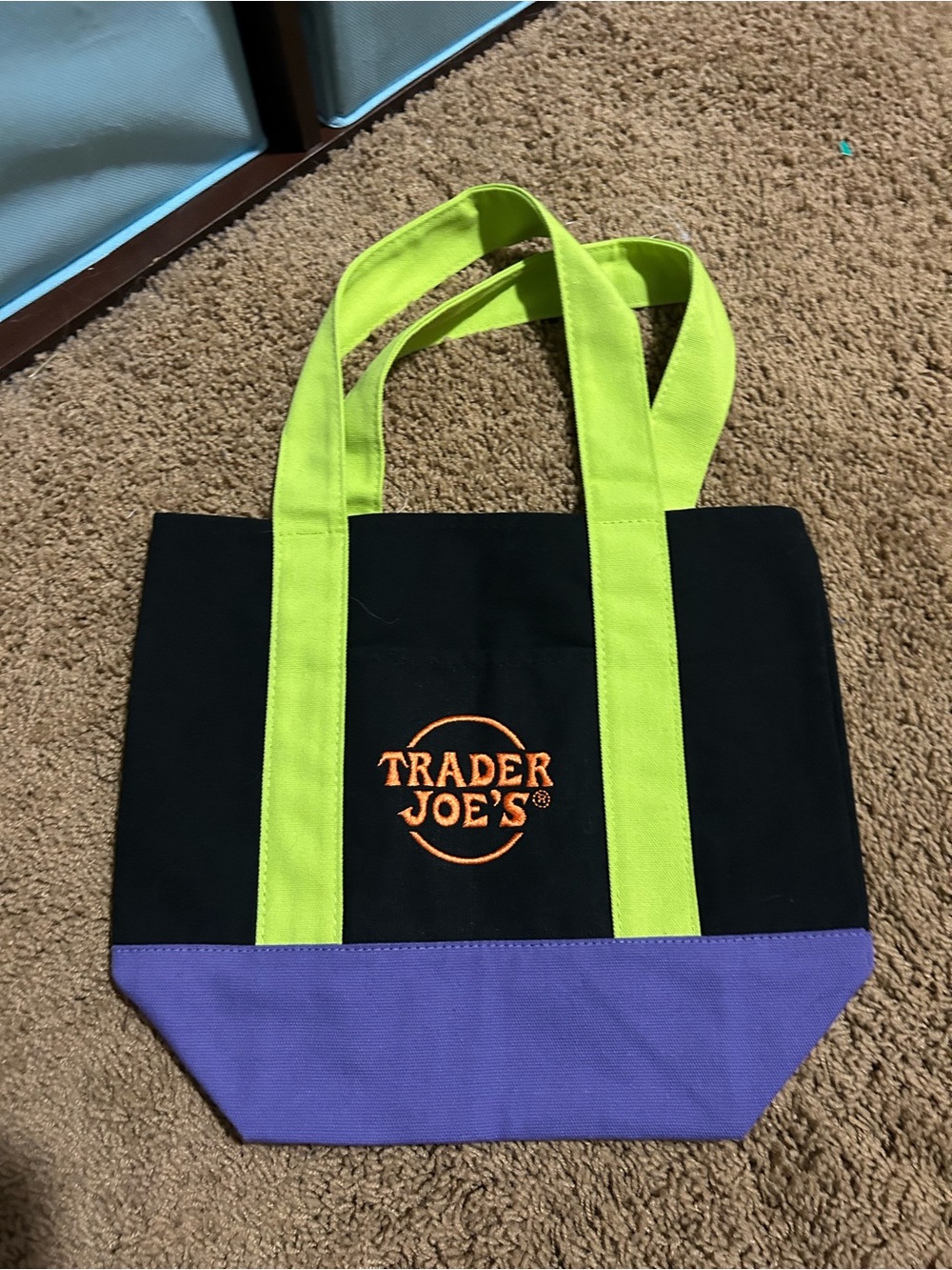 Trader Joe’s Trick Or Treat  Mini Tote Bag  Limited Edition Halloween NWT multi